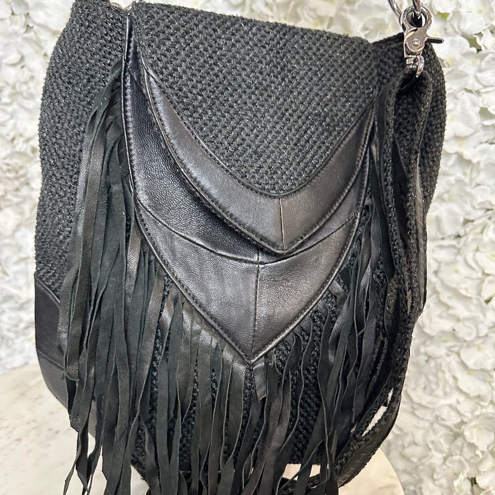 Boho Fringe Crossbody bag - Bkack - Picture 3 of 11